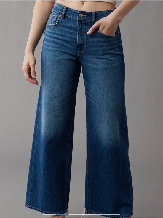 American Eagle Outfitters Denim - American Eagle Outfitters Wide-Leg High-Rise Jeans - Blue